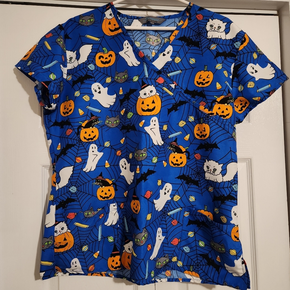 Halloween Themed Women's Top - Blue